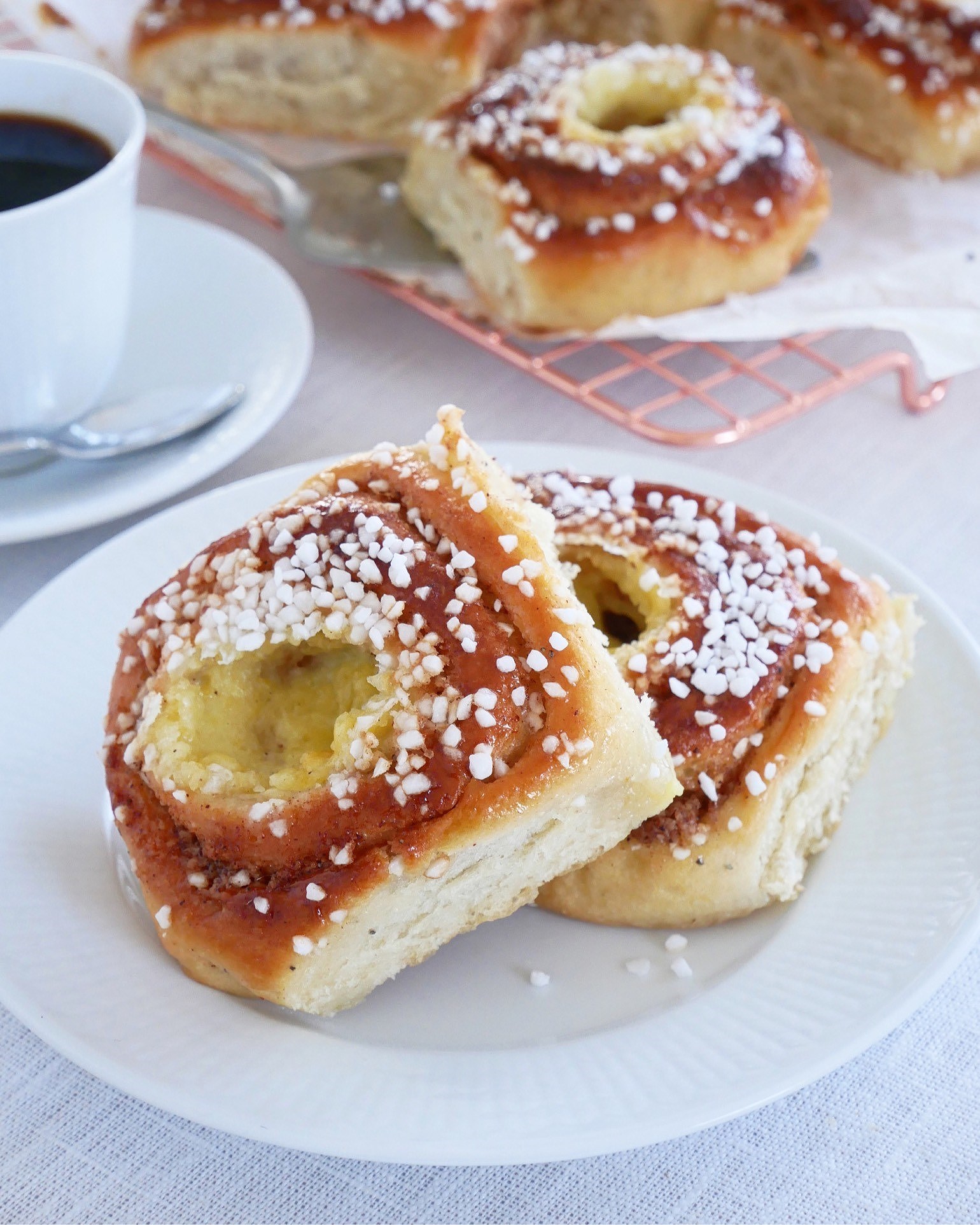 Kanelbullar med vaniljkräm Kanelbullar med vaniljkräm
