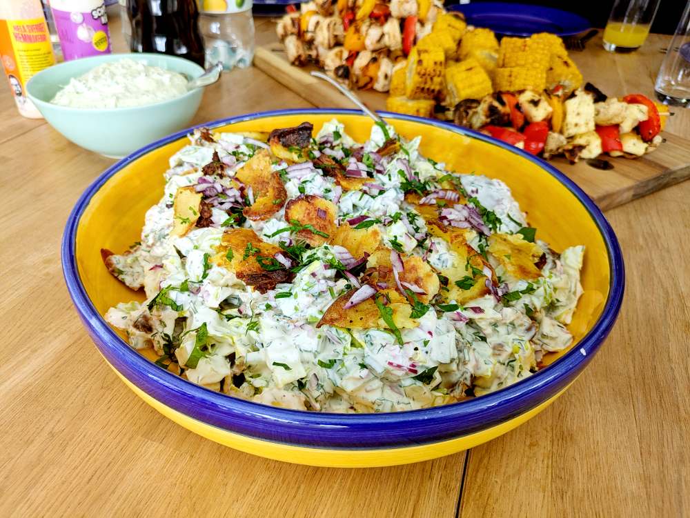 Smashad potatissallad 11 Smashad potatissallad | Receptskatt