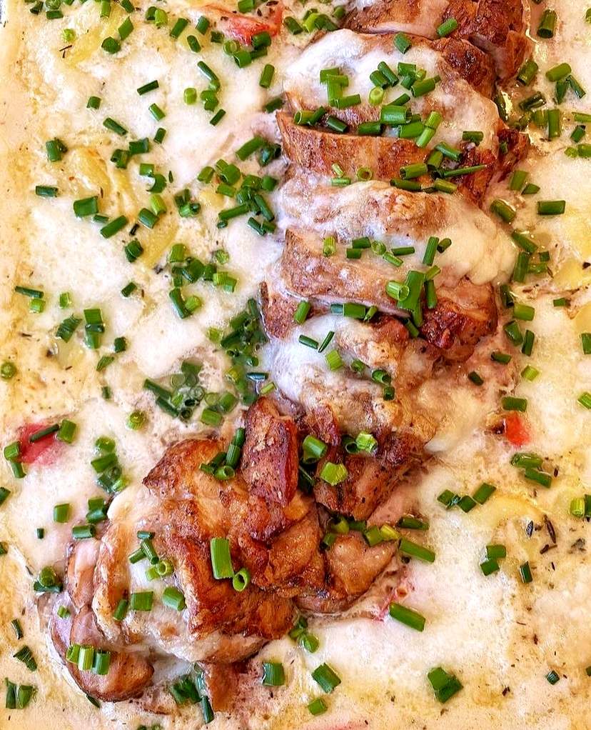 Fläskfilé- och potatisgratäng med fetaoströra 9 Fläskfilé- och potatisgratäng med fetaoströra | Receptskatt