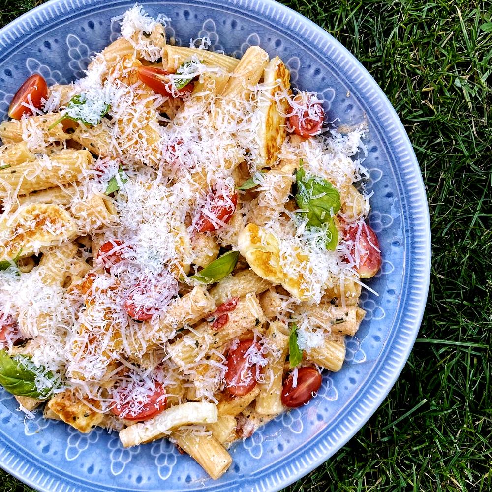 Vegetarisk Halloumipasta Vegetarisk Halloumipasta
