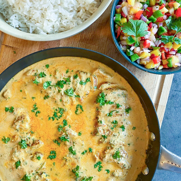 Grillad kyckling med curry och mango Grillad kyckling med curry och mango