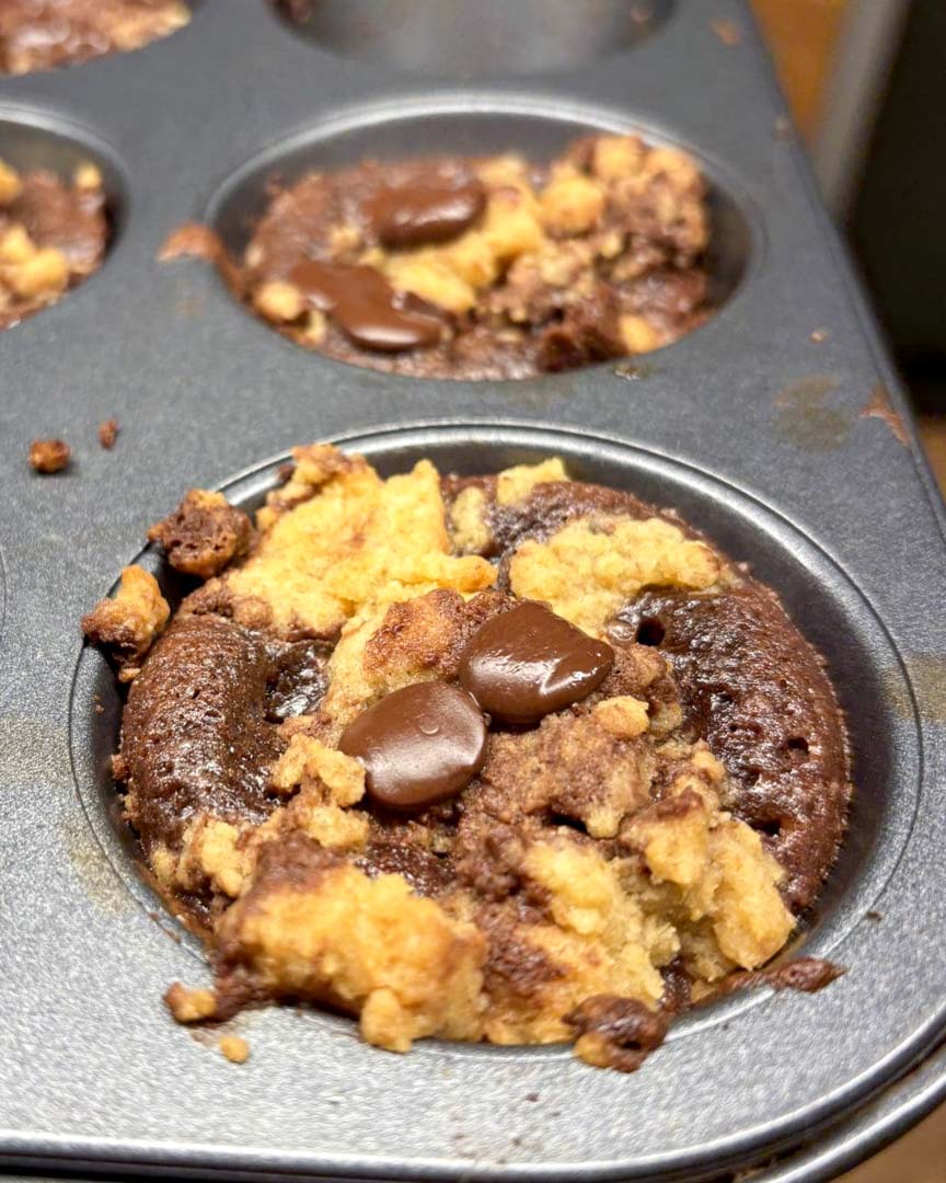 Chocolate chip-kladdkaksmuffins Chocolate chip-kladdkaksmuffins