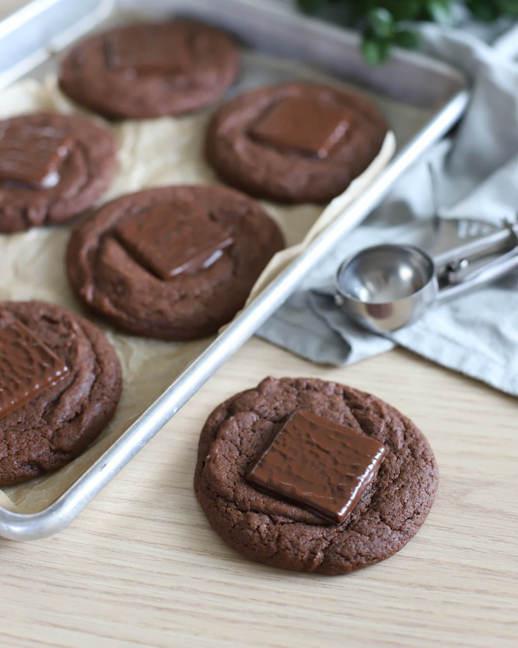 Soft chocolate cookies med After Eight Soft chocolate cookies med After Eight