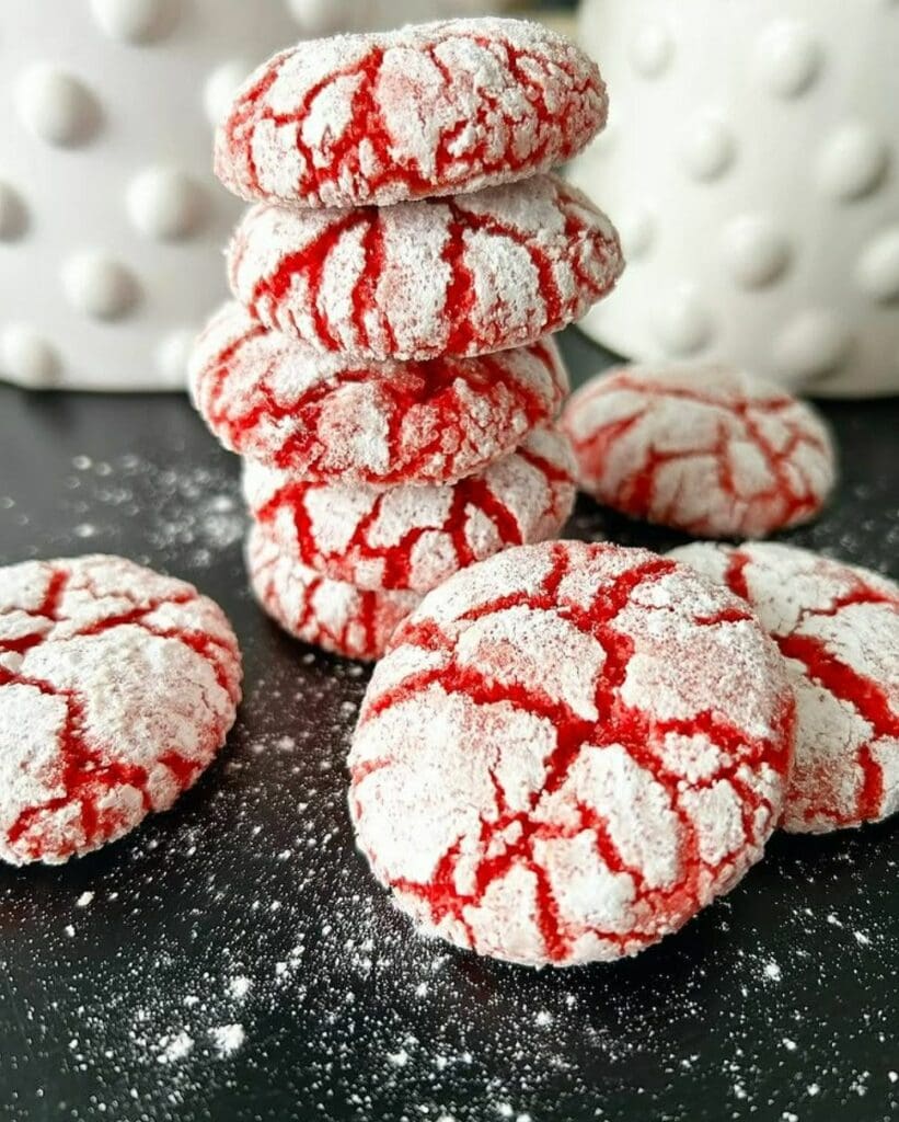 Red velvet crinkled cookies 4 Red velvet crinkled cookies | Receptskatt