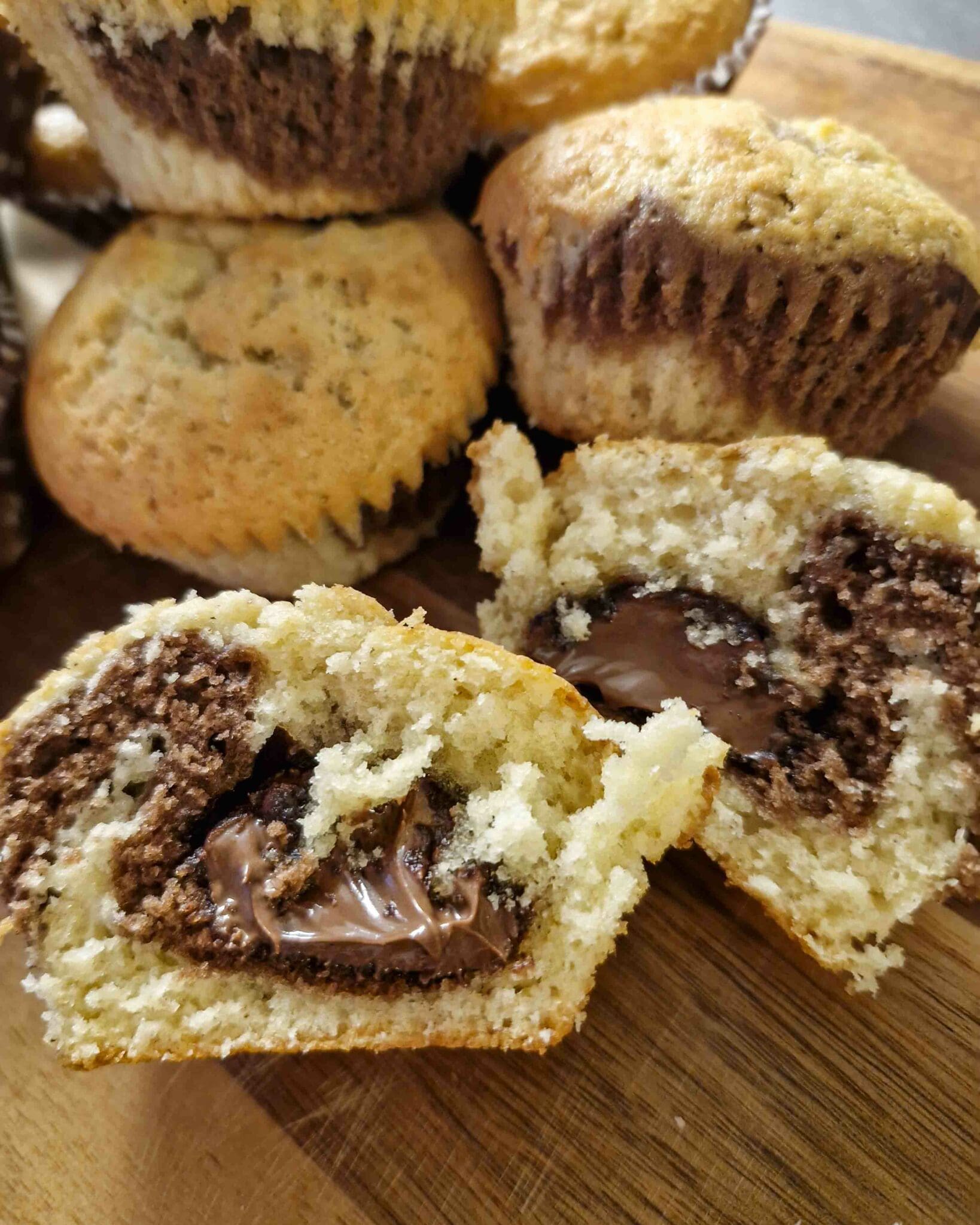 Tigermuffins med Nutellagömma Tigermuffins med Nutellagömma