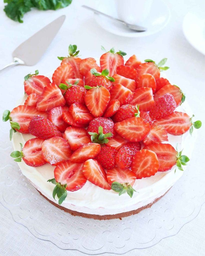Cheesecake med jordgubbar och rabarber 15 Cheesecake med jordgubbar och rabarber | Receptskatt