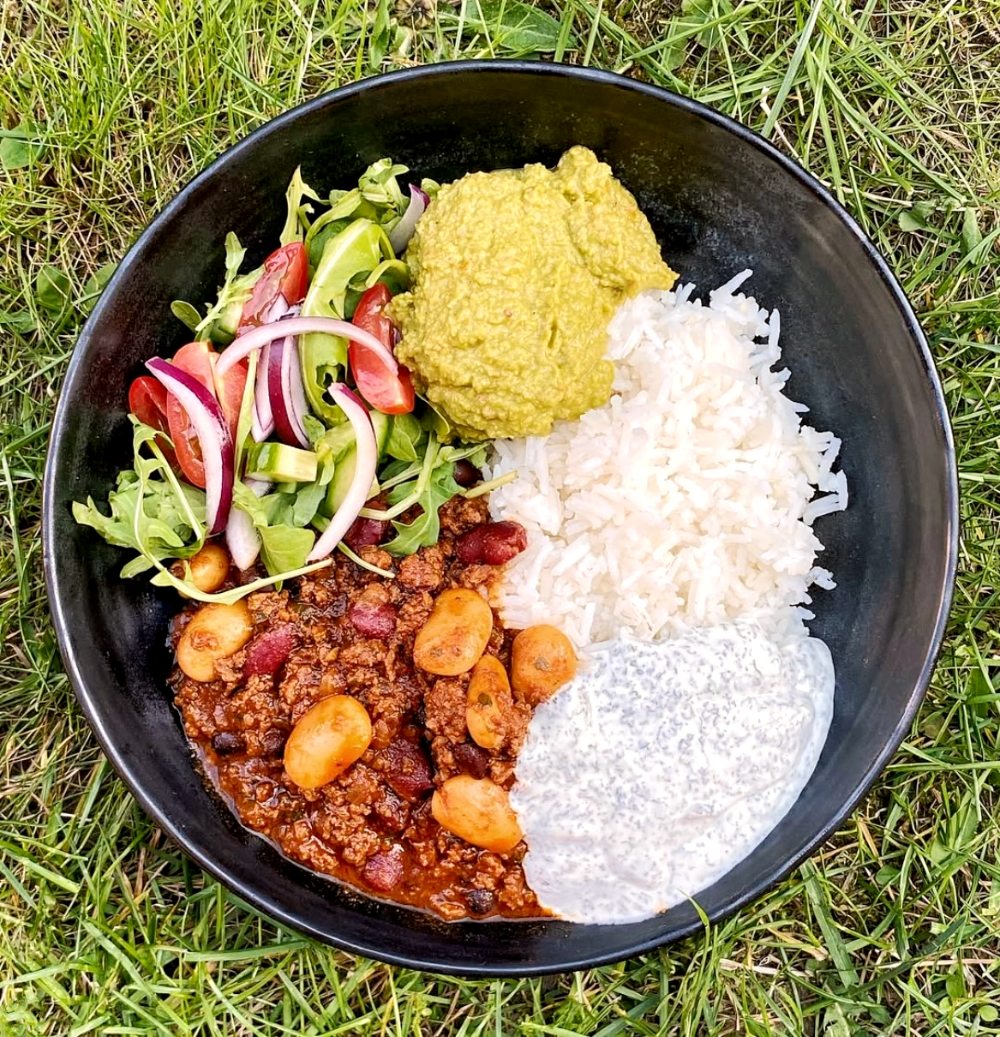 Chili con carne med ärtguacamole Chili con carne med ärtguacamole